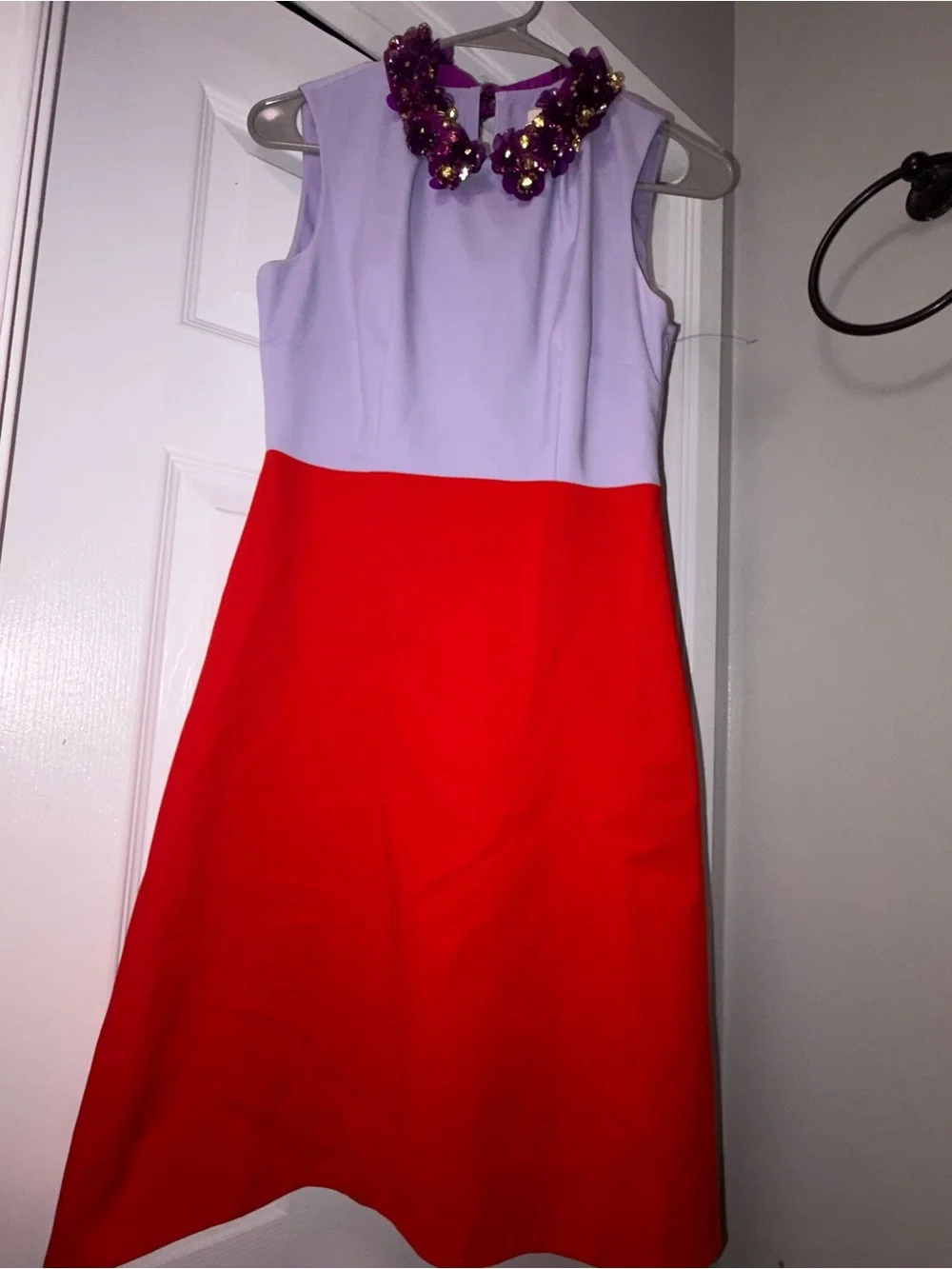kate spade Colorblock Midi Skirt Dress in Lavender and Red